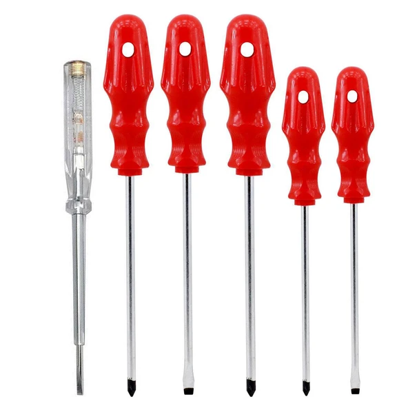 Tornavida Seti (6'Li SET) Düz Yıldız Uçlu Kontrol Kalemi - 4