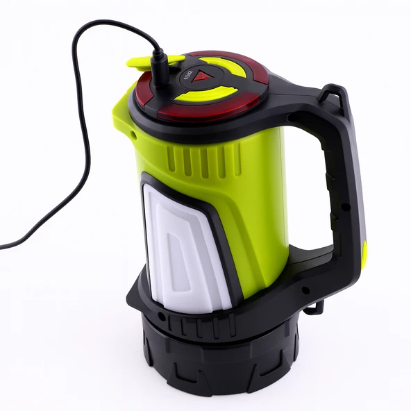 Şarjlı Kamp Led Feneri Güçlü El Lambası 1200 Lümen 8W 6000 mAh 3 Işık Modu Taşınabilir Aydınlatma - Resim 4