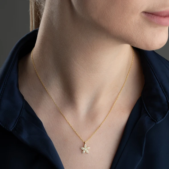 Vaoov 925 Ayar Gümüş Minimal Taşlı Çiçek Set - Resim 6