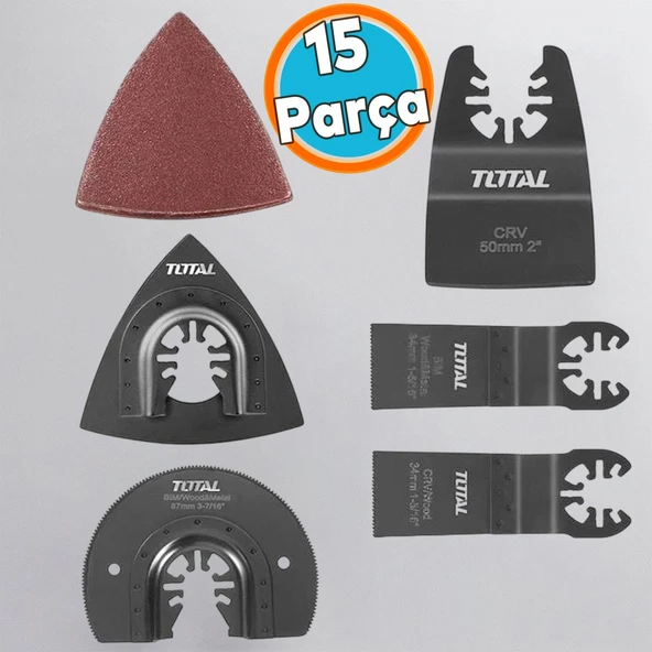 Çok Amaçlı Kesici Uç Seti 15 Parça Ahşap Metal Zımpara Testere Bıçak Kazıyıcı Uyum ürün görseli