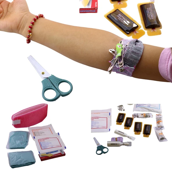 37 Parça İlk Yardım Çantası Hayati Acil Müdahele Seti Oto Ecza Dolabı Kiti Kaza Yara Yaralanma Band - Resim 3