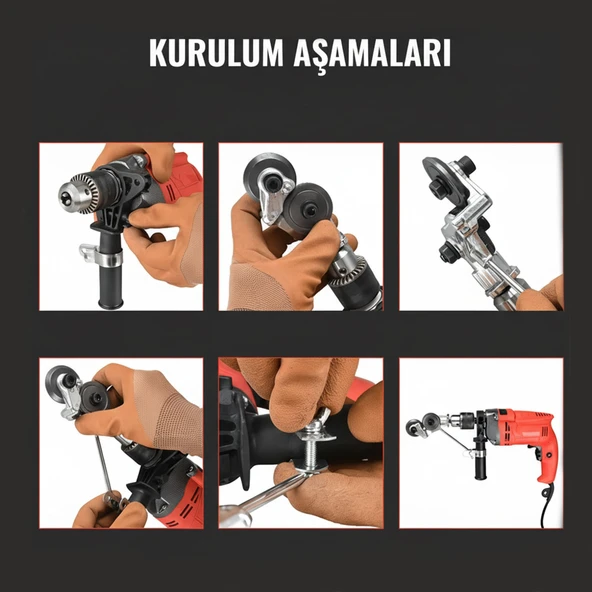 Matkap Ucuna Takılabilir Metal Plaka Sac Kesme Aparatı Endüstriyel Güçlü Kesim Başlığı Daire Testere - Resim 3