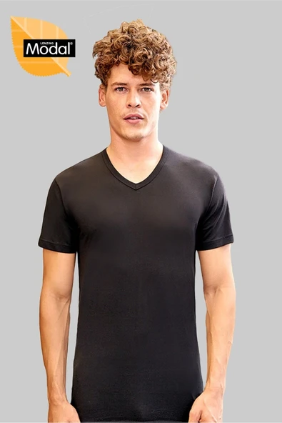 Berrak Erkek Modal V Yaka Kısa Kol Badi Tişört 1036 - Resim 2