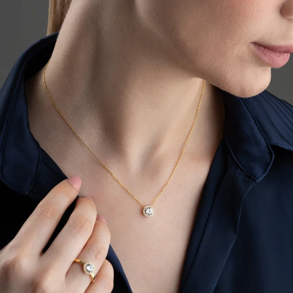 Vaoov 925 Ayar Gümüş 3lü Tektaş Set - Resim 6