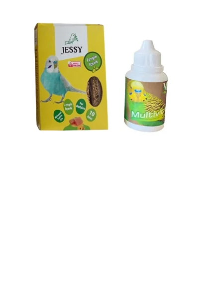 Kafes Kuşları İçin Multivitamin 50 cc Ve Jessy Ballı Kraker 10 lu ürün görseli