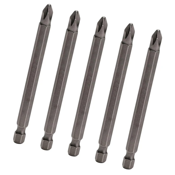 (5 Adet) Manyetik Uzun Bits Bit Ucu Yıldız Tornavida Uç Derin Vidalama İçin PH2 100 Mm Çelik CR-V Uç ürün görseli