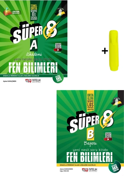 Nitelik Yayınları 8. Sınıf Fen Bilimleri (A) (B) Beceri Temelli Soru Kitabı Seti Yeni ürün görseli