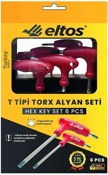Eltos T Saplı Torx Alyan Anahtar Seti 6 Lı ürün görseli 1