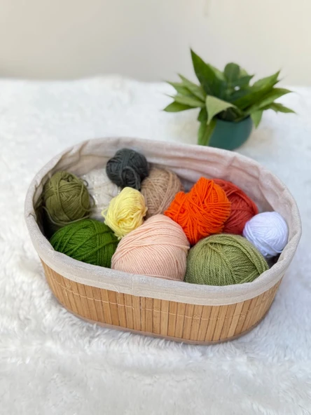 Bambu 3 Lü Sepet Seti Banyo Sepeti Mutfak Sepeti Doğal Astarlı Kozmetik Dolap İçi Çok Amaçlı Düzenleyici - 3