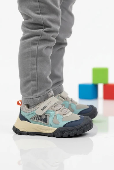 Marcokids Gri Cırtlı Hafif Esnek Kaymaz Erkek Çocuk Spor Ayakkabı 22678 P ürün görseli