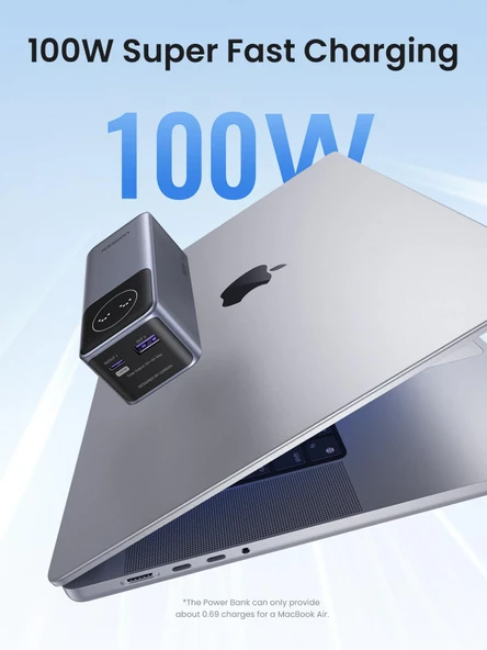 UGREEN Nexode Pro 12.000 mAh 100W Hızlı Şarj Powerbank, 1xUSB-C, 1xUSB-A, 35526B - 3