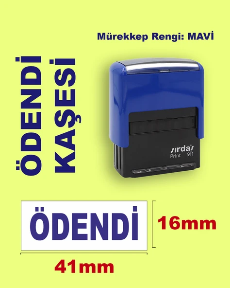 Ödendi Kaşesi, 911 (41mmx16mm) Mavi Keçeli Otomatik Kaşe ürün görseli