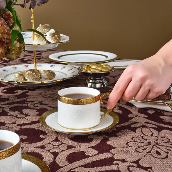 Karaca Royal Bone Victoria 2 Kişilik Çay Fincan Takımı - Resim 3