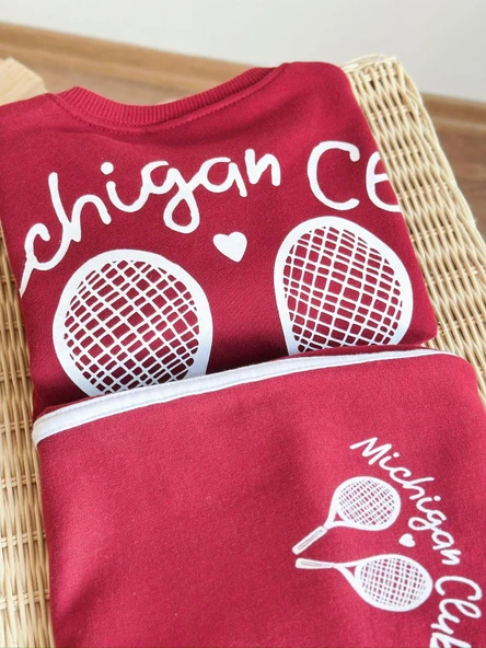 Cg Kids Kabartma Baskılı 3 iplik Alt Üst Takım Süper Kalite Kumaş Paça Detaylı - 3