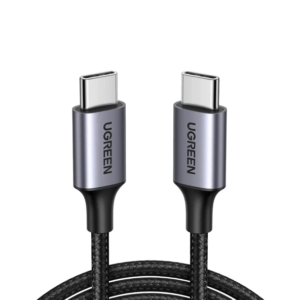 UGREEN USB-C 60W 3A QC PD Örgülü Hızlı Şarj Kablosu, 0,5 Metre, Siyah, 50149 ürün görseli