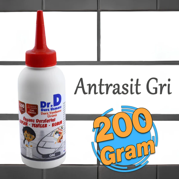 Derz Dolgu Fayans Seramik Mermer Yer Duvar için Tamir Derz Yenileme Dolgusu 200 Gr Antrasit Gri Renk - Resim 5