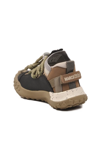 Marcokids Siyah Bağcıklı Hafif Esnek Kaymaz Erkek Çocuk Spor Ayakkabı 22674 P - Resim 4