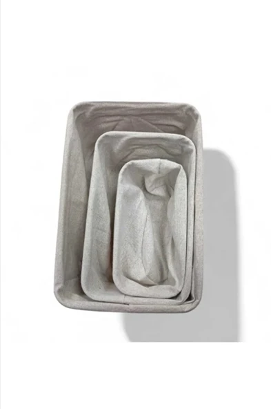 Hasır 3'lü Sepet Seti Banyo Sepeti Mutfak Sepeti Doğal Astarlı Kozmetik Dolap İçi Çok Amaçlı Düzenleyici - Resim 6