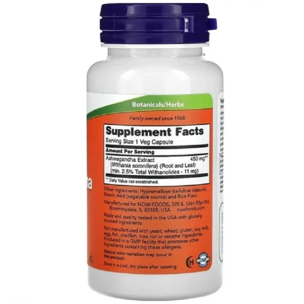 Now Foods Ashwagandha 450 mg 90 Veggie Kapsül - İthal - Resim 2