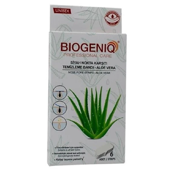 Biogeniq Siyah Nokta Temizleme Bandı Aloe Vera 6'lı ürün görseli