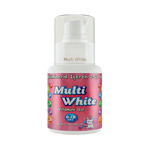 Multi White Multivitamin Multimineral Natural Sakız Aromalı 0-10 Yaş Çocuk Diş Macunu 50 ml ürün görseli
