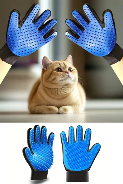 NACTUMU 1 Adet Evcil Hayvan Bakım Eldiveni, Köpekler ve Kediler için Nazik Tüy Toplayıcı Eldiven