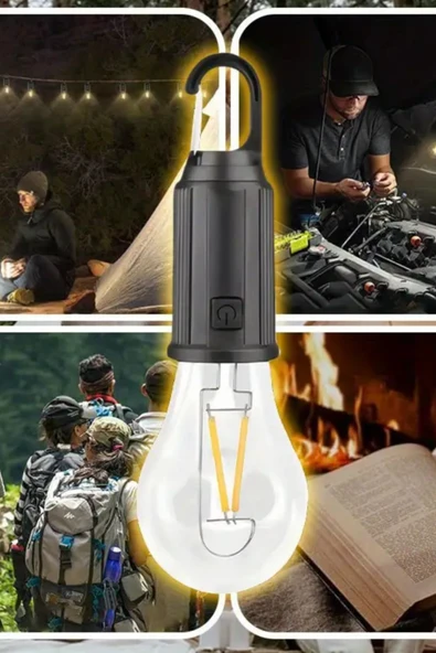 NACTUMU LED Şarj Edilebilir Kamp Lambası, Kancalı 3 Aydınlatma Modlu Çadır Lambası - 3