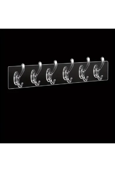 NACTUMU 5'li Plastik Şeffaf Yapışkanlı Sıra Kanca, Kendinden Yapışkanlı Sıra Kanca - Resim 3