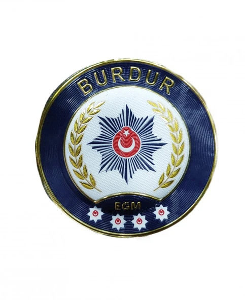BURDUR Polis Kol Arması 3D Plastik TPU, Yeni Tip, Cırtlı, Standart Ölçü, 1.sınıf Kalite