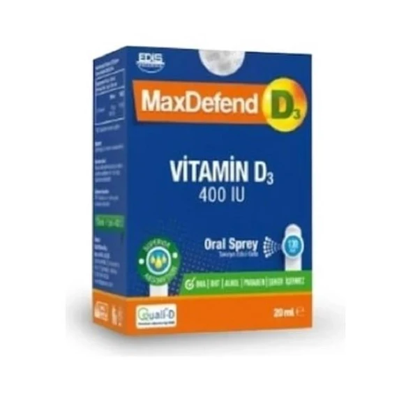 Maxdefend D3 400 IU Oral Sprey 20 ml ürün görseli
