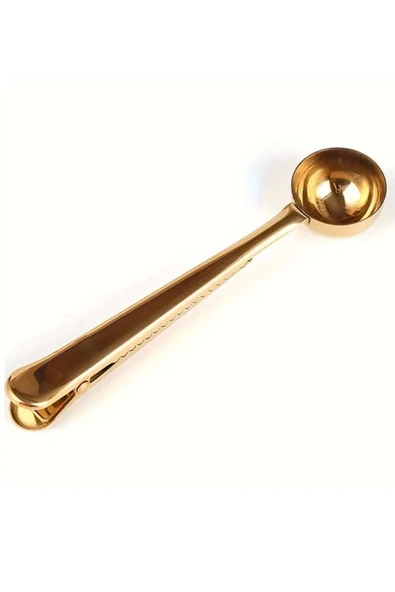 NACTUMU Altın Rengi Paslanmaz Çelik 2'si 1 Arada Kahve Klipsi Kaşığı - 3