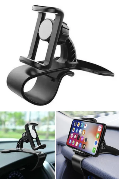 NACTUMU Döner Başlıklı Telefon Kıskacı Araç İçi Konsola Takılan Telefon Tutucu