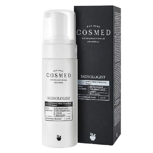 Cosmed Skinologist AHA & BHA Foaming Wash - Asit İçerikli Yüz ve Vücut Temizleme Köpüğü Akneye Eğilimli Yağlı/Karma Ciltler İçin Köpük Temizleyici 150 ml ürün görseli