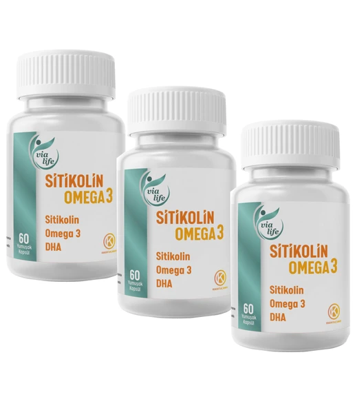 Sitikolin Omega-3 DHA Folik Asit 60 Kapsül - 3'lü ürün görseli