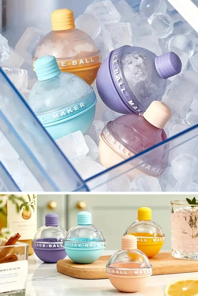 NACTUMU  Büyük Boy Hunili Altı Silikon Kolay Çıkabilen Küre Buzluk