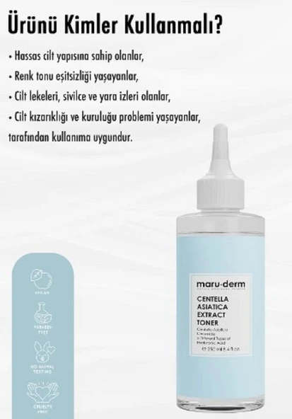 Maruderm Centella Asiatica Yatıştırıcı & Ceramide Nemlendirici Tonik 250 ml - 3