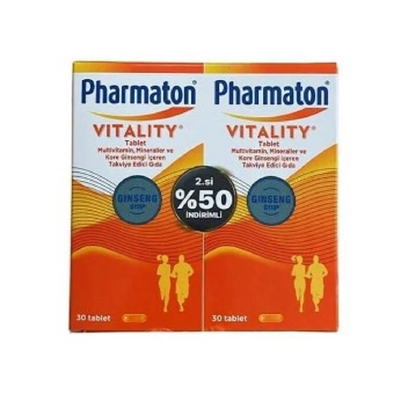 Pharmaton Vitality 30 Tablet Avantajlı 2'li Paket - 2.si %50 İndirimli ürün görseli
