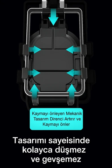 Titreşim Önleyici Gidon Telefon Tutucu Dayanıklı ABS Paslanmaz Çelik Yapı 4.7-6.9" Uyumlu - 5