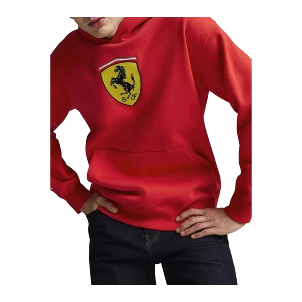 Erkek Sweatshırts Ferrari Race Bigshield Hdie 62705401 - Resim 5