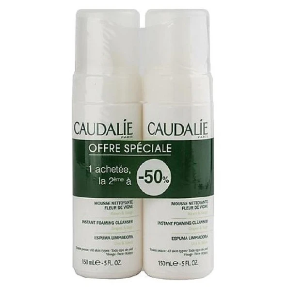 Caudalie Instant Foaming Cleanser 2 x 150 ml - Tüm Cilt Tipleri Için Temizleme Köpüğü - İkincisi %50 İndirimli ürün görseli
