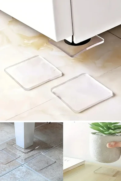 NACTUMU 4 adet Silikon Mobilya Pedleri Kaymaz Şeffaf Zemin Koruyucuları ürün görseli