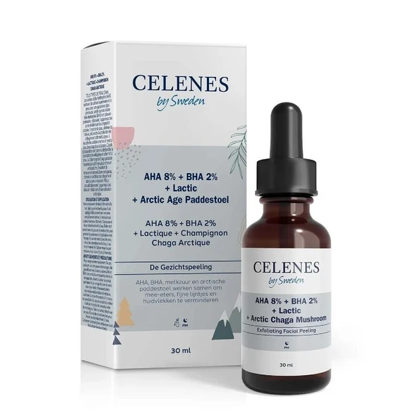 Celenes by Sweden Aha + Bha + Lactic + Arctic Chaga Musroom Cilt Bakım Serumu 30 ml ürün görseli