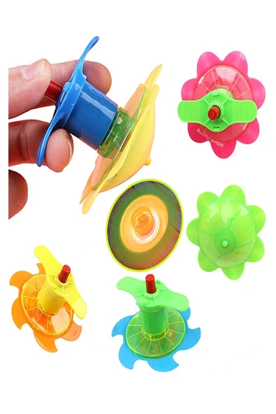 Plastik Topaç 1 Adet Plastik Kurmalı Topaç Dönen Topaç Hediye Çocuk Oyuncak Okul Sınıf Karne Hediyesi - 2