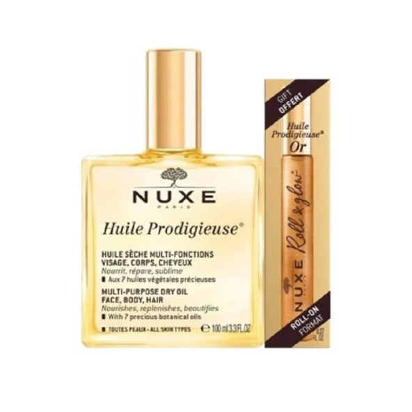 Nuxe Huile Prodigieuse Çok Amaçlı Kuru Yağ 100 ml + Nuxe Huile Prodigieuse Or 8 ml ürün görseli