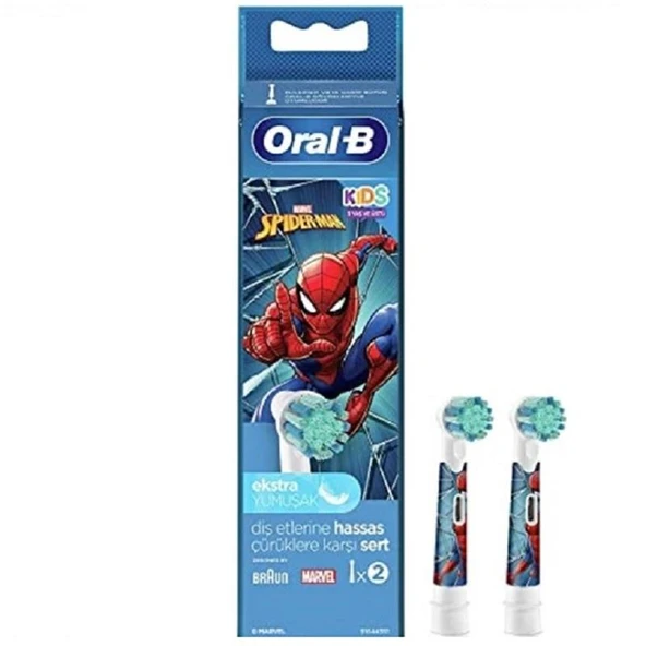 Oral-B Yedek Başlık Ekstra Yumuşak Spiderman 2'li ürün görseli