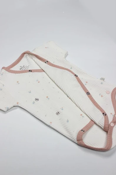 NessiWorld Bloom Rose 2'li Yarım Kol Badi 17119 Ekru Gül Kurusu - Resim 4