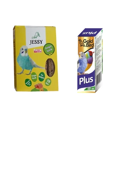 Kafes Kuşları Için Multivitamin Plus Damla 50 cc Ve Jessy Ballı Kraker 10 lu ürün görseli