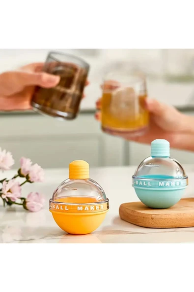 NACTUMU  Büyük Boy Hunili Altı Silikon Kolay Çıkabilen Küre Buzluk - 5