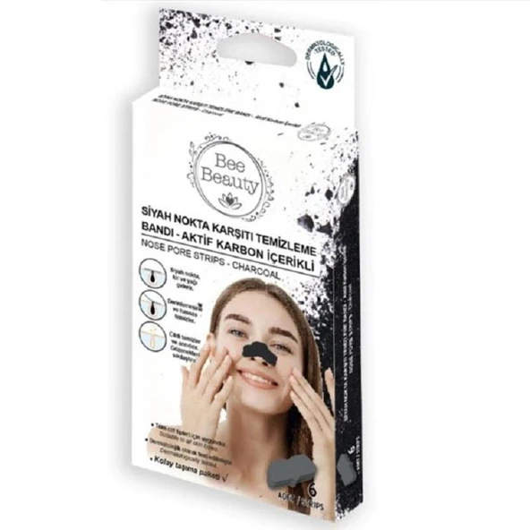 Bee Beauty Aktif Karbon Siyah Nokta Bandı 6'lı ürün görseli