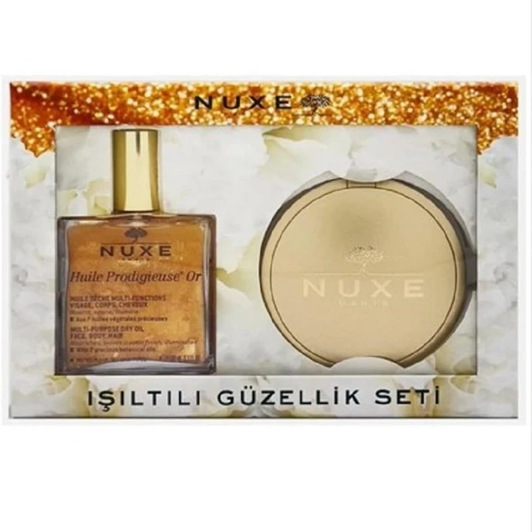 Nuxe Işıltılı Güzellik Seti - Or Kuru Yağ 100 ml + Kompakt Pudra 25 gr ürün görseli